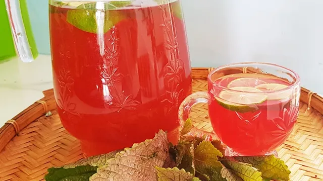 nước tía tô chanh giúp đẹp da