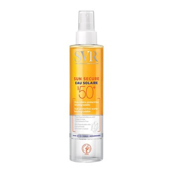 Bao bì sản phẩm xịt chống nắng SVR Sun Secure Eau Solaire
