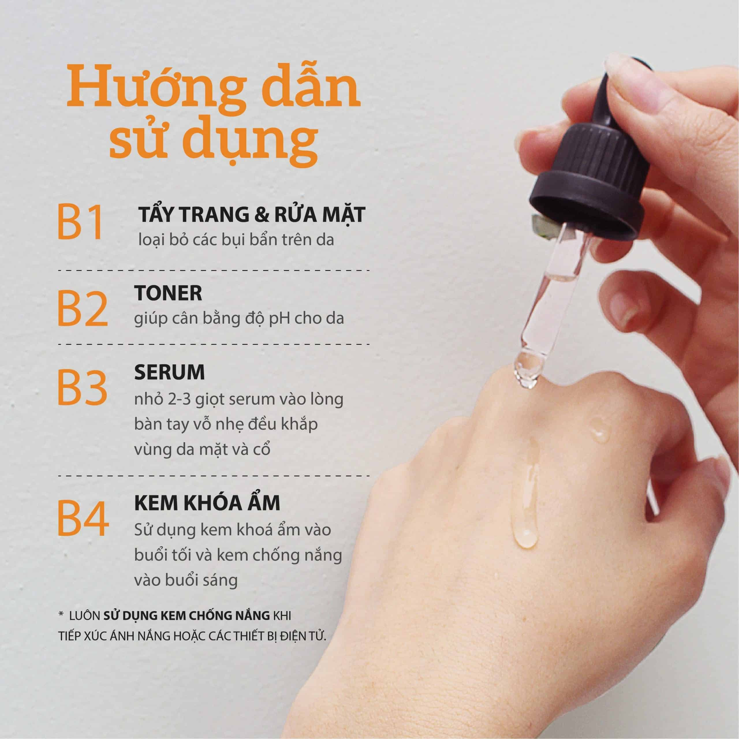 Cách sử dụng Serum Vitamin C